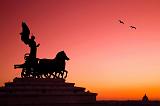 Goddess Victory and St Peter's Dome, Il Vittoriano Monument, Rome, Italy